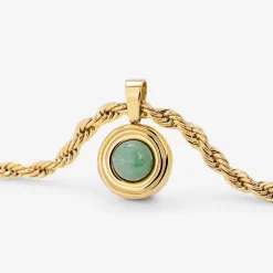 Olive Glow Necklace Gold