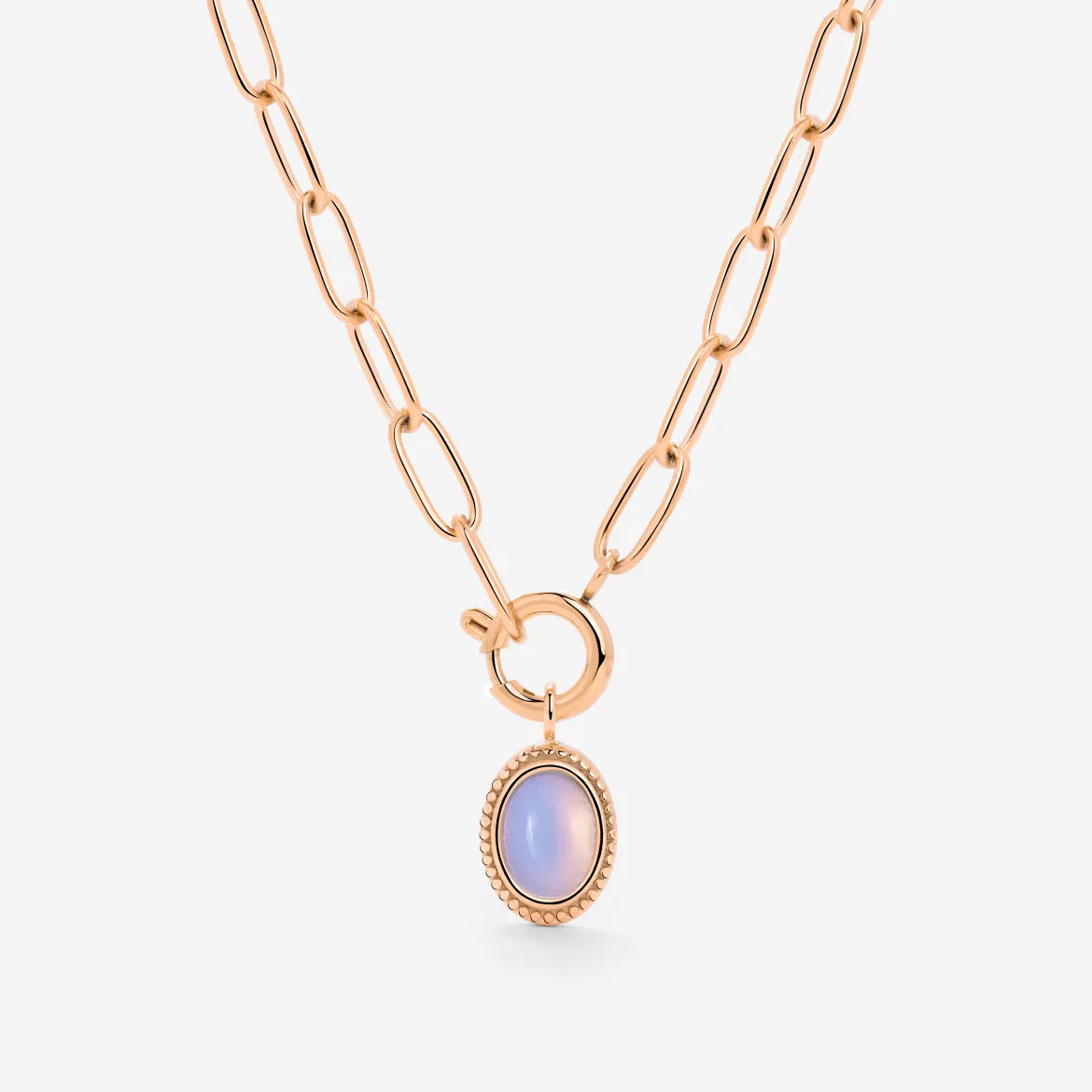Opaline Oval Links Necklace Set Roségold