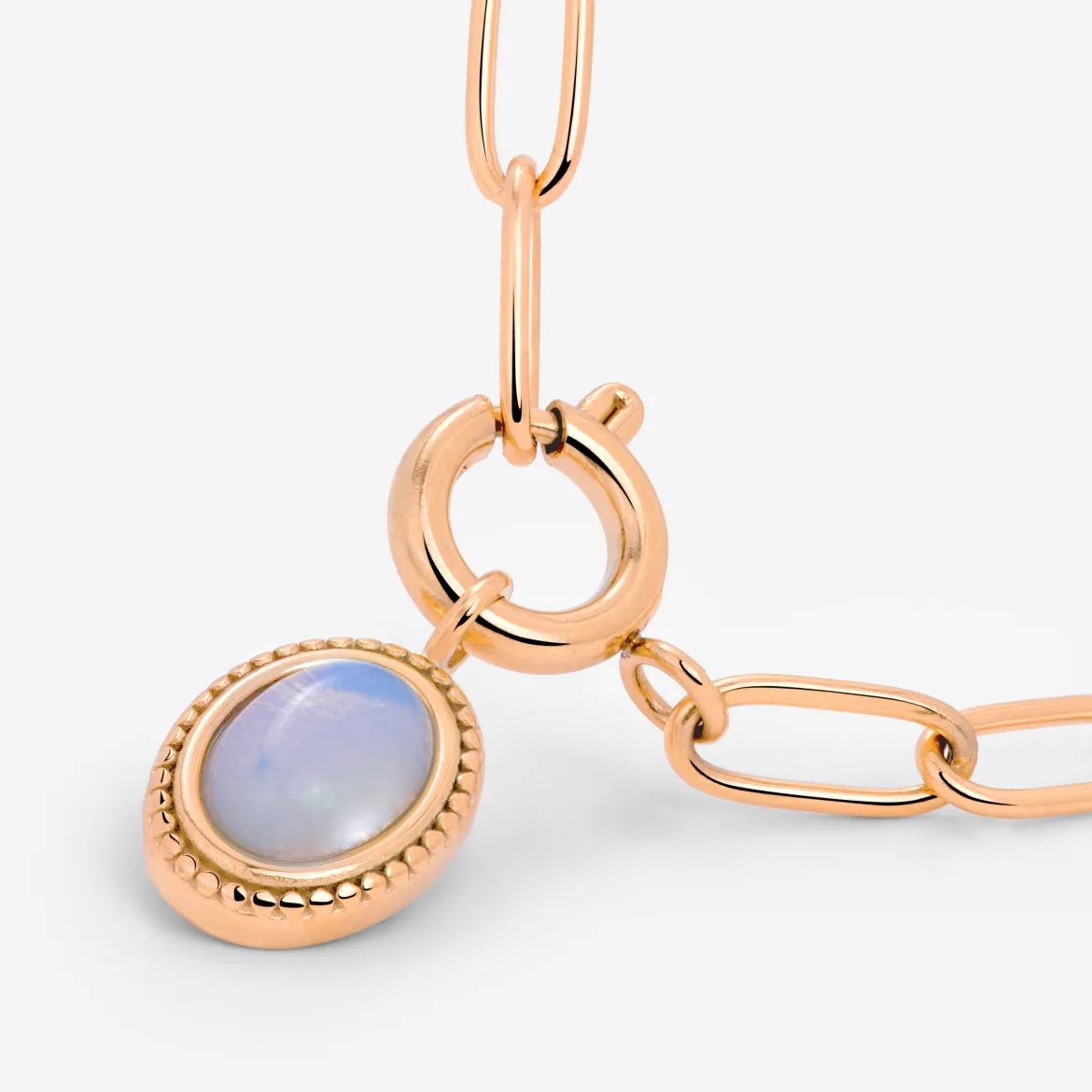 Opaline Oval Links Necklace Set Roségold