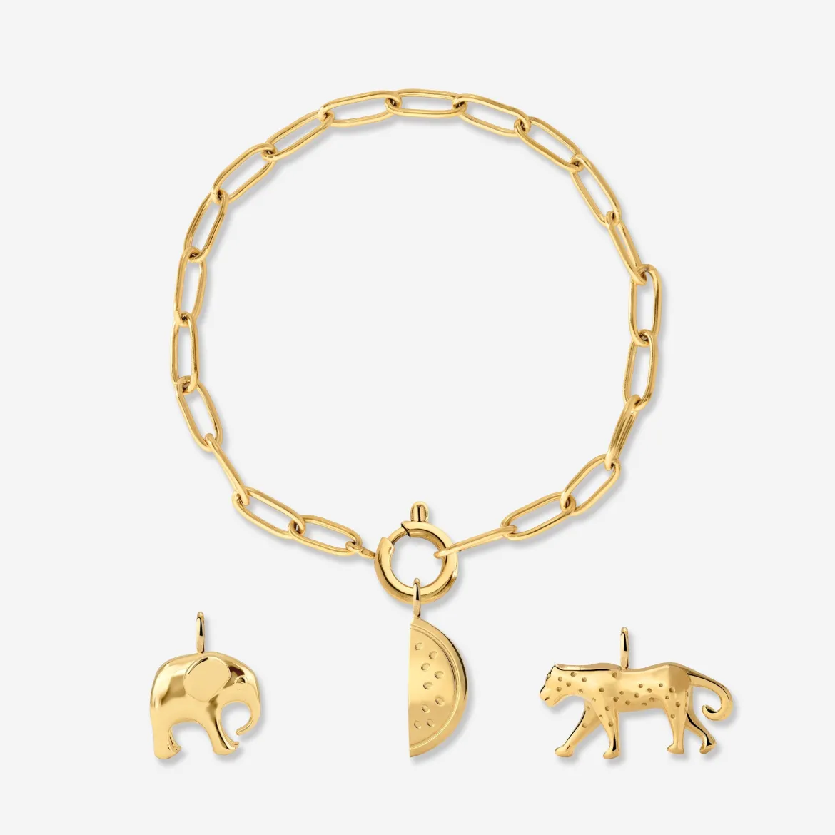 Oval Links Charm Bracelet Set