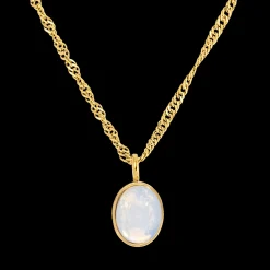Oval Pendant Necklace Gold
