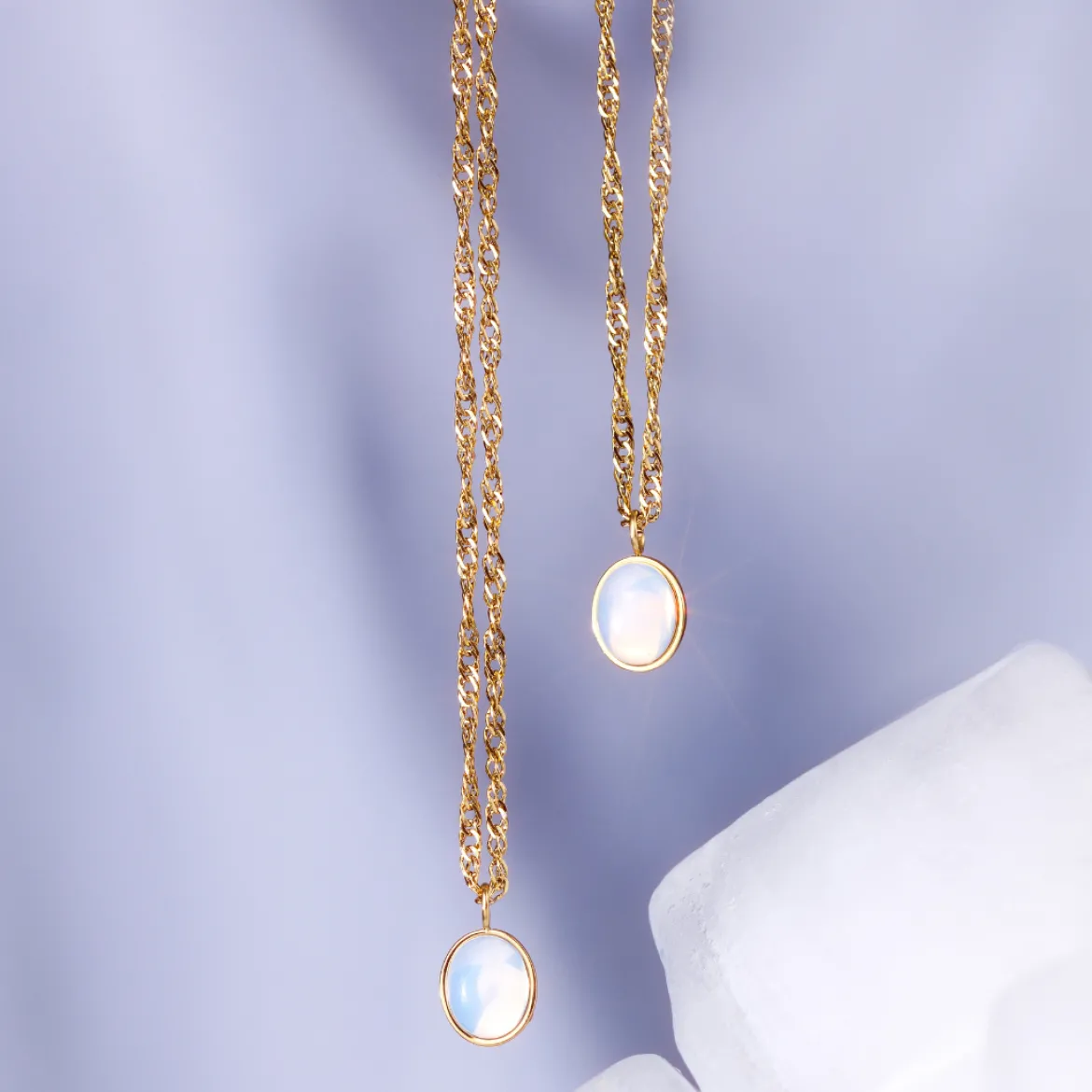 Oval Pendant Necklace Roségold