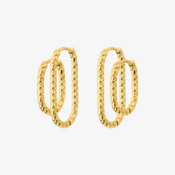Oval Twisted Hoop Bundle Gold
