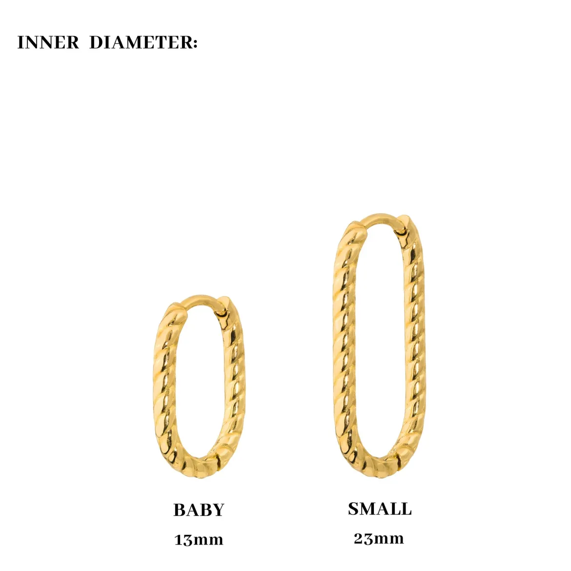 Oval Twisted Hoop Bundle Gold