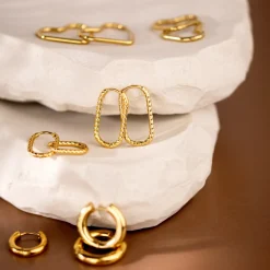 Oval Twisted Hoop Bundle Gold