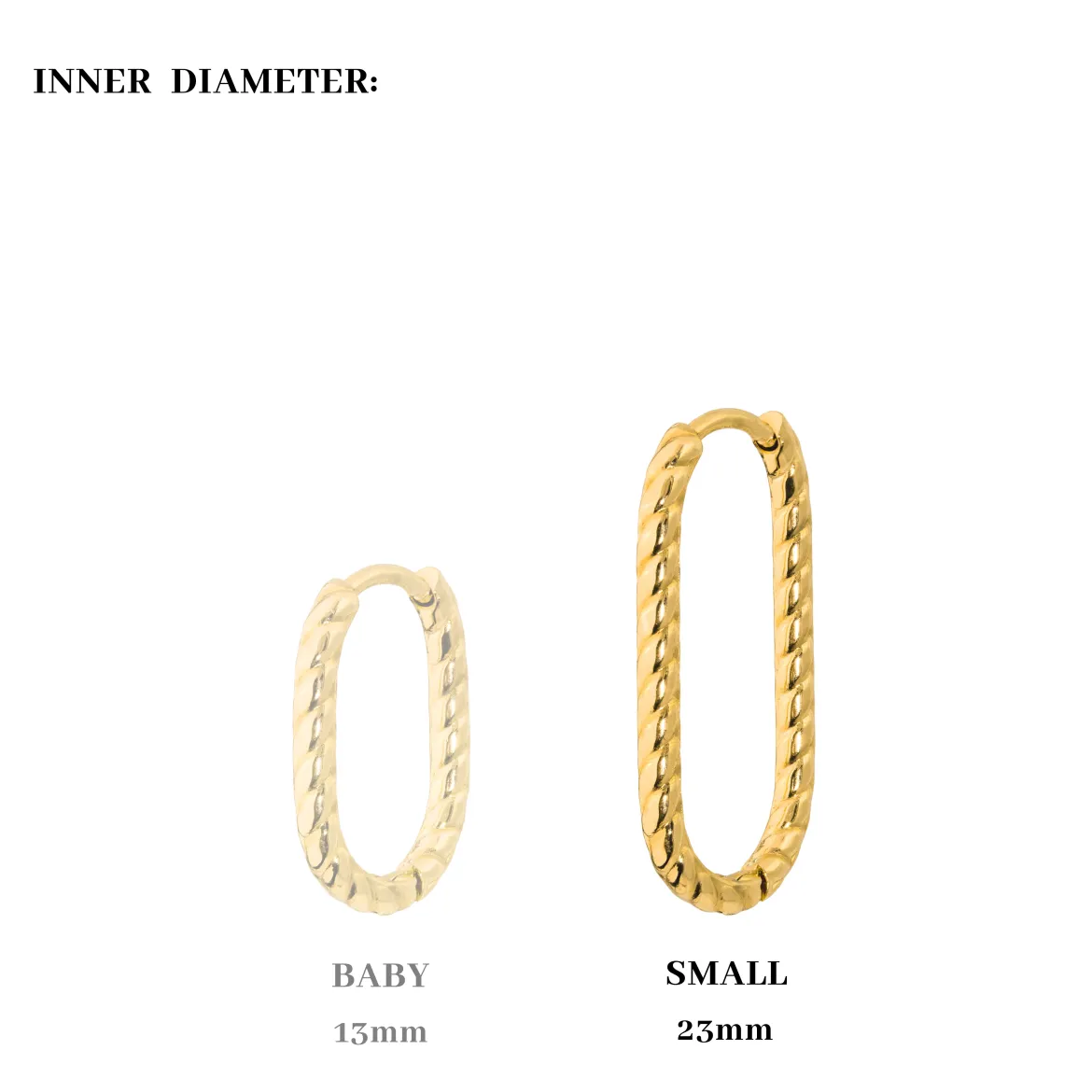 Oval Twisted Hoops Small Gold
