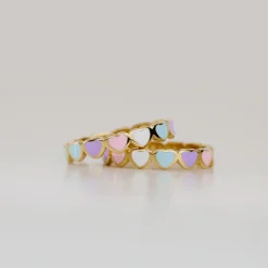 Pastel Hearts Ring Gold