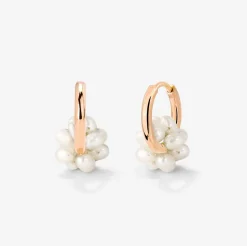 Pearl Cluster Hoops Roségold