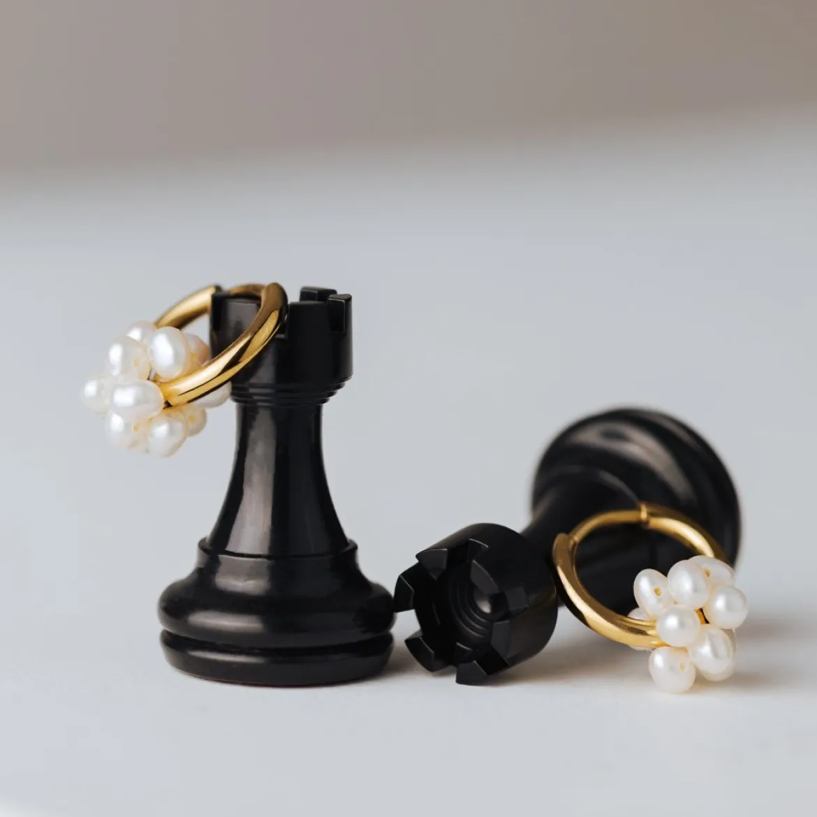 Pearl Cluster Hoops Roségold