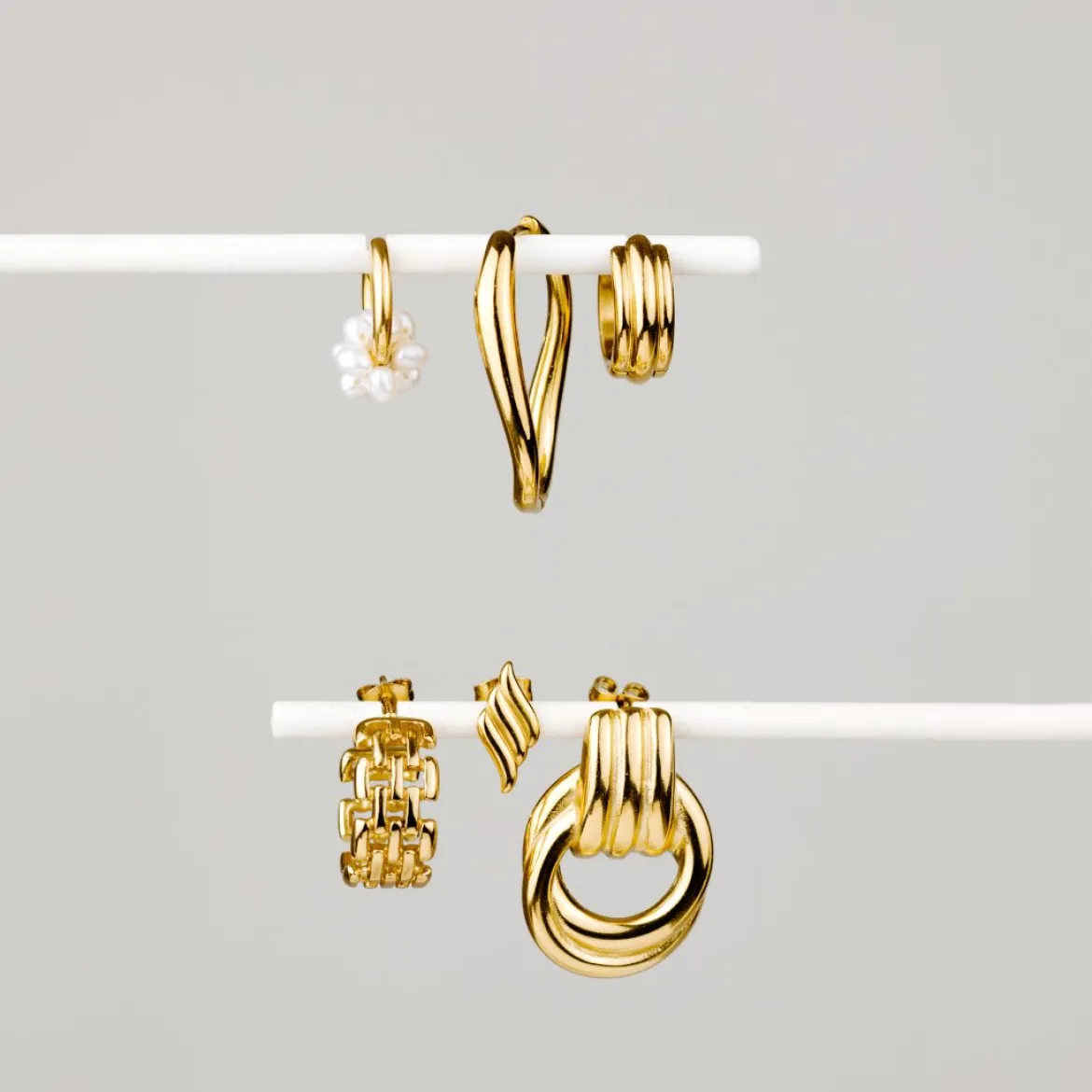 Pearl Cluster Hoops Silber