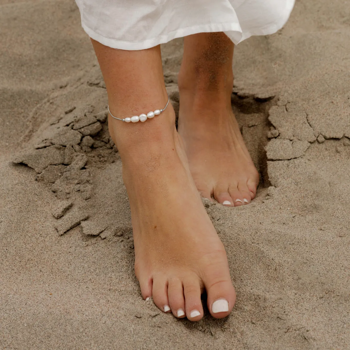 Pearlessence Anklet Silber