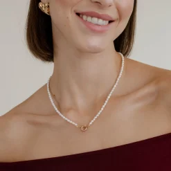 Pearly Charm Necklace Roségold