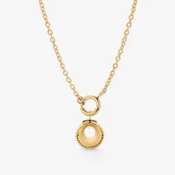 Pearly Shell Classic Chain Necklace Set Gold