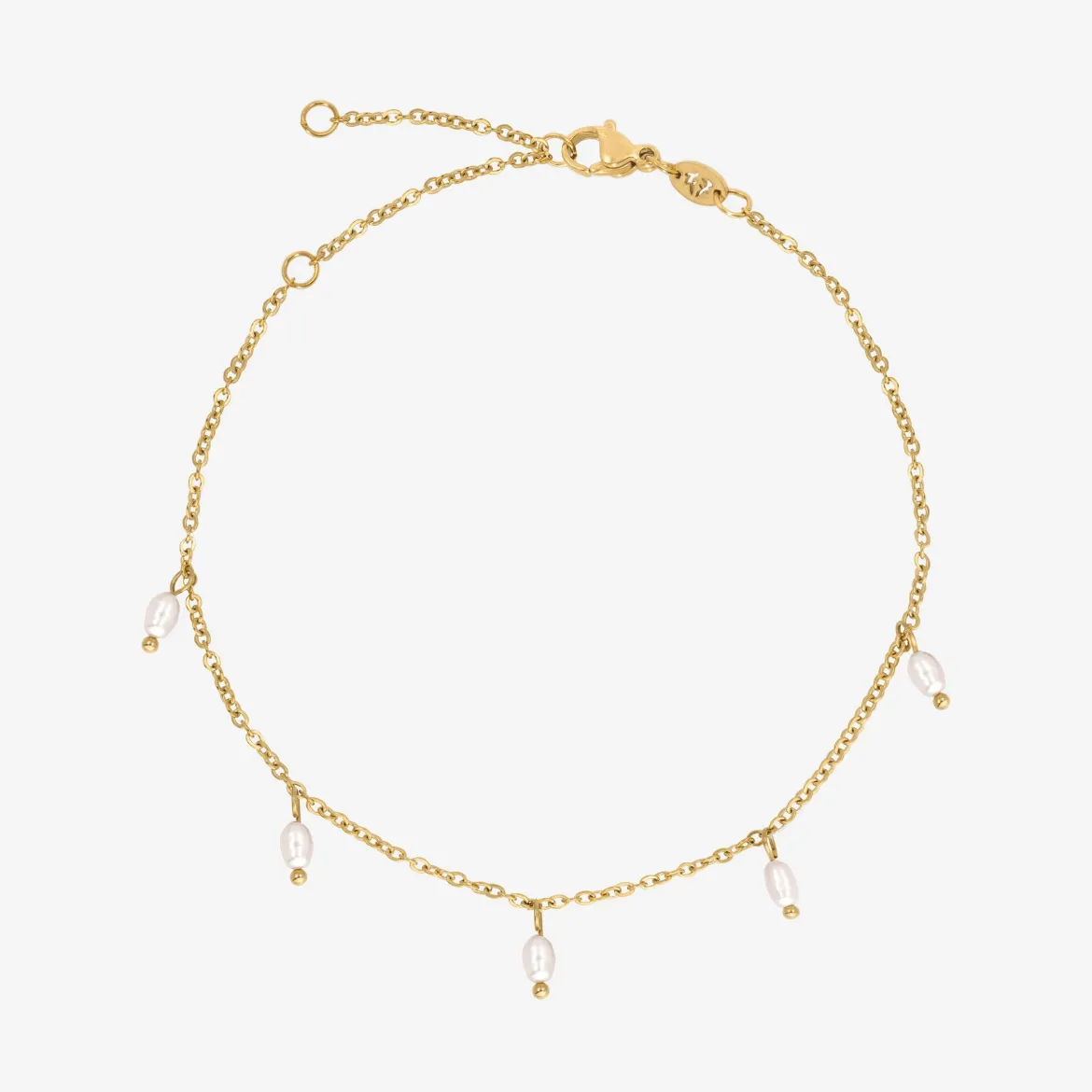 Perla Blanco Anklet Gold