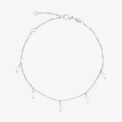 Perla Blanco Anklet Silber