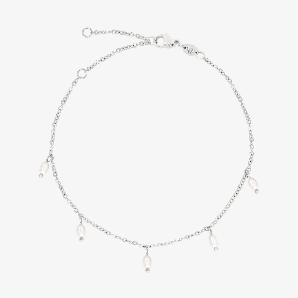 Perla Blanco Anklet Silber