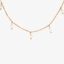 Perla Blanco Choker Roségold