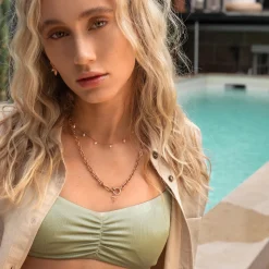 Perla Blanco Choker Roségold