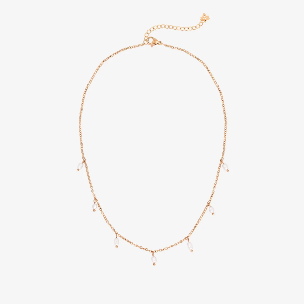 Perla Blanco Choker Roségold