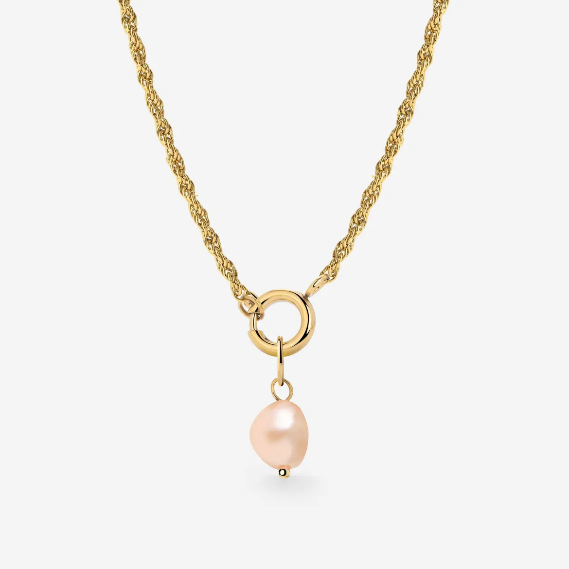 Perla Rosa Rope Chain Necklace Set Gold