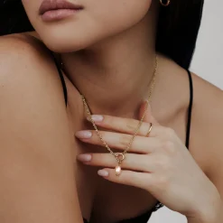 Perla Rosa Rope Chain Necklace Set Gold
