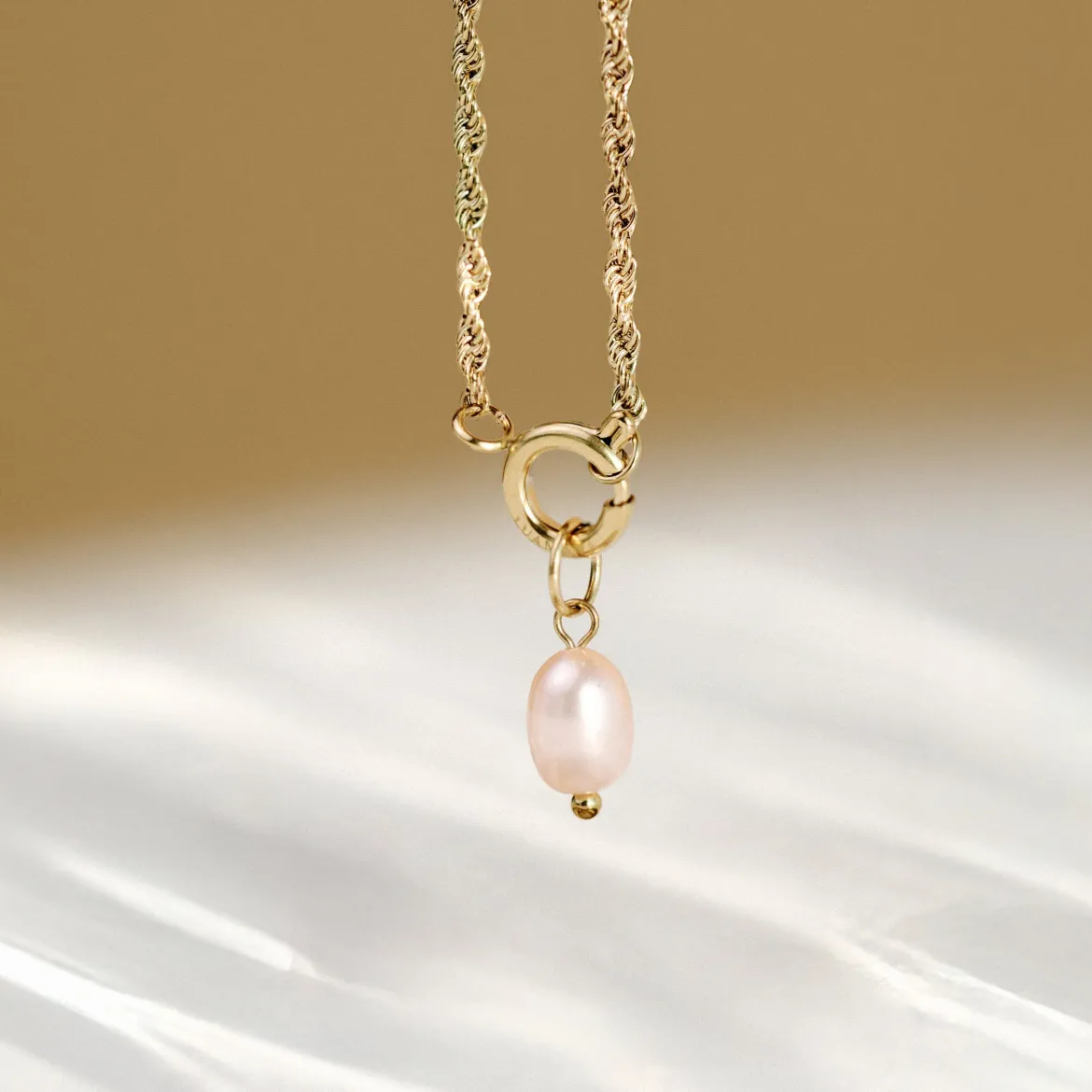 Perla Rosa Rope Chain Necklace Set Gold