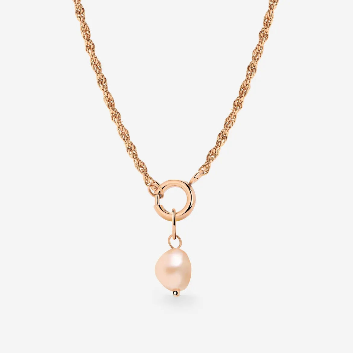 Perla Rosa Rope Chain Necklace Set Roségold