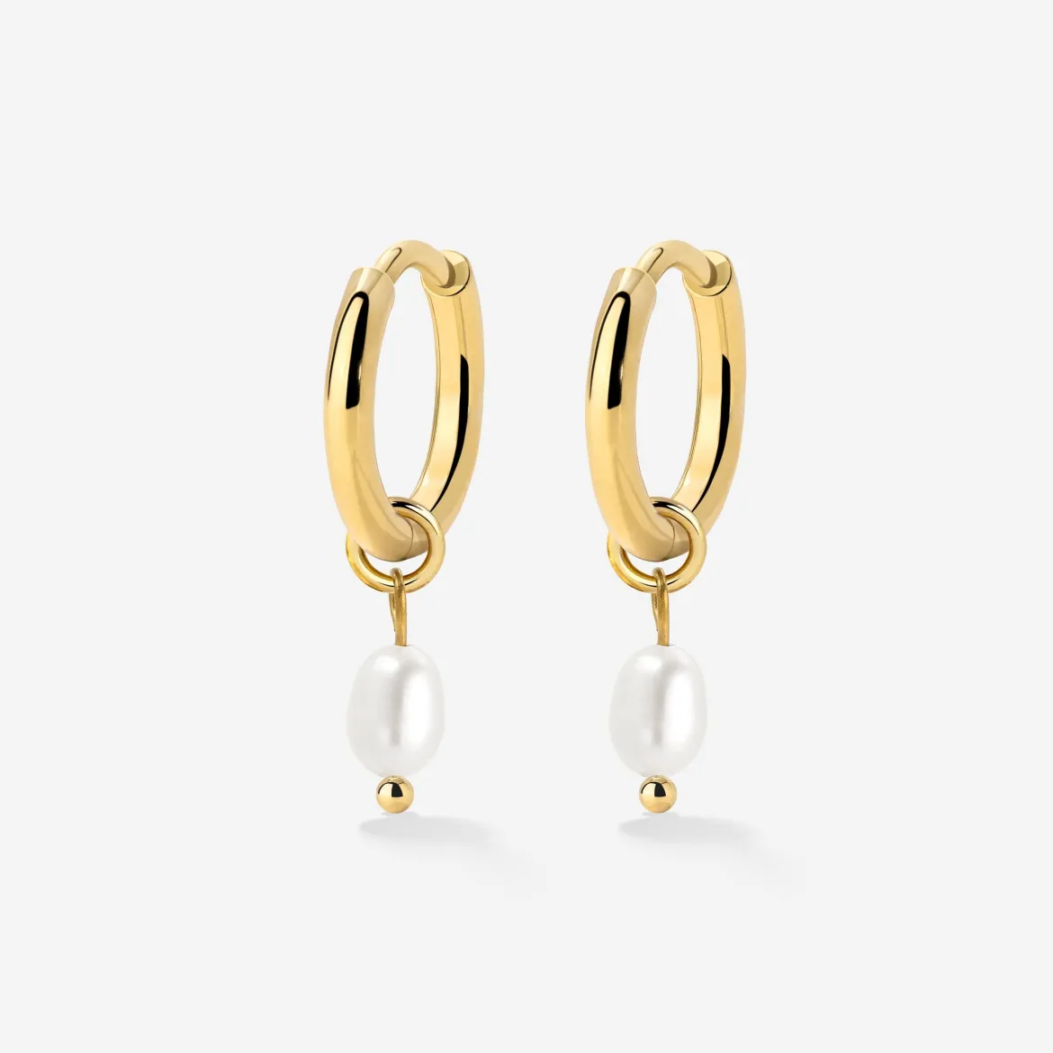 Perla Sola Hoop Set Gold