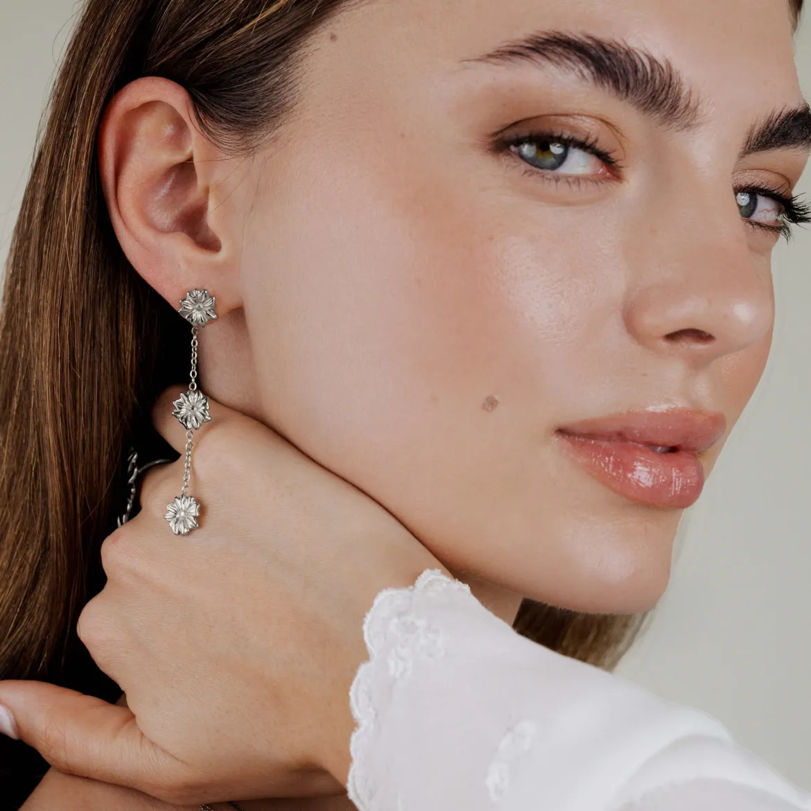 Petal Fall Studs Silber