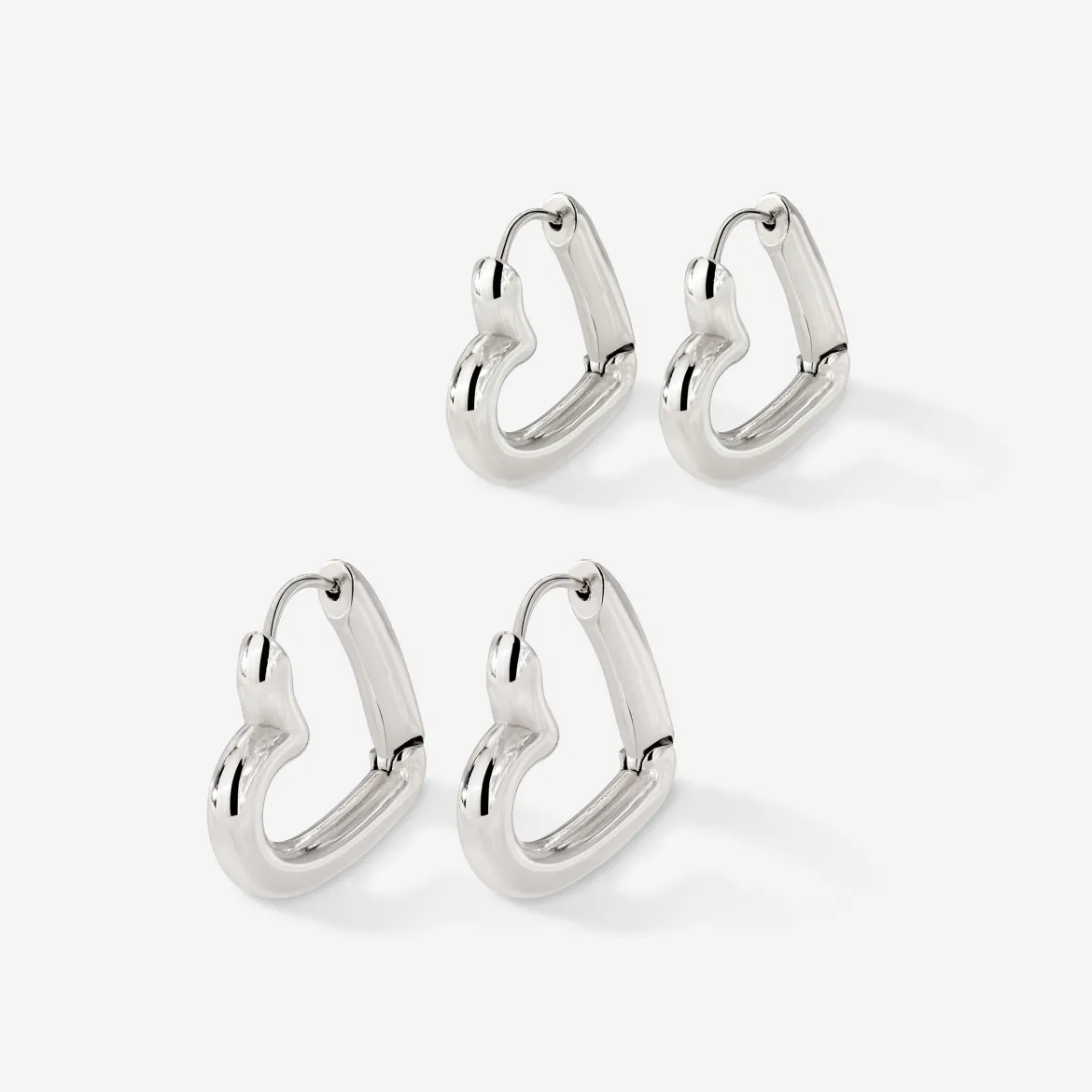 Phat Heart Hoop Bundle Silber