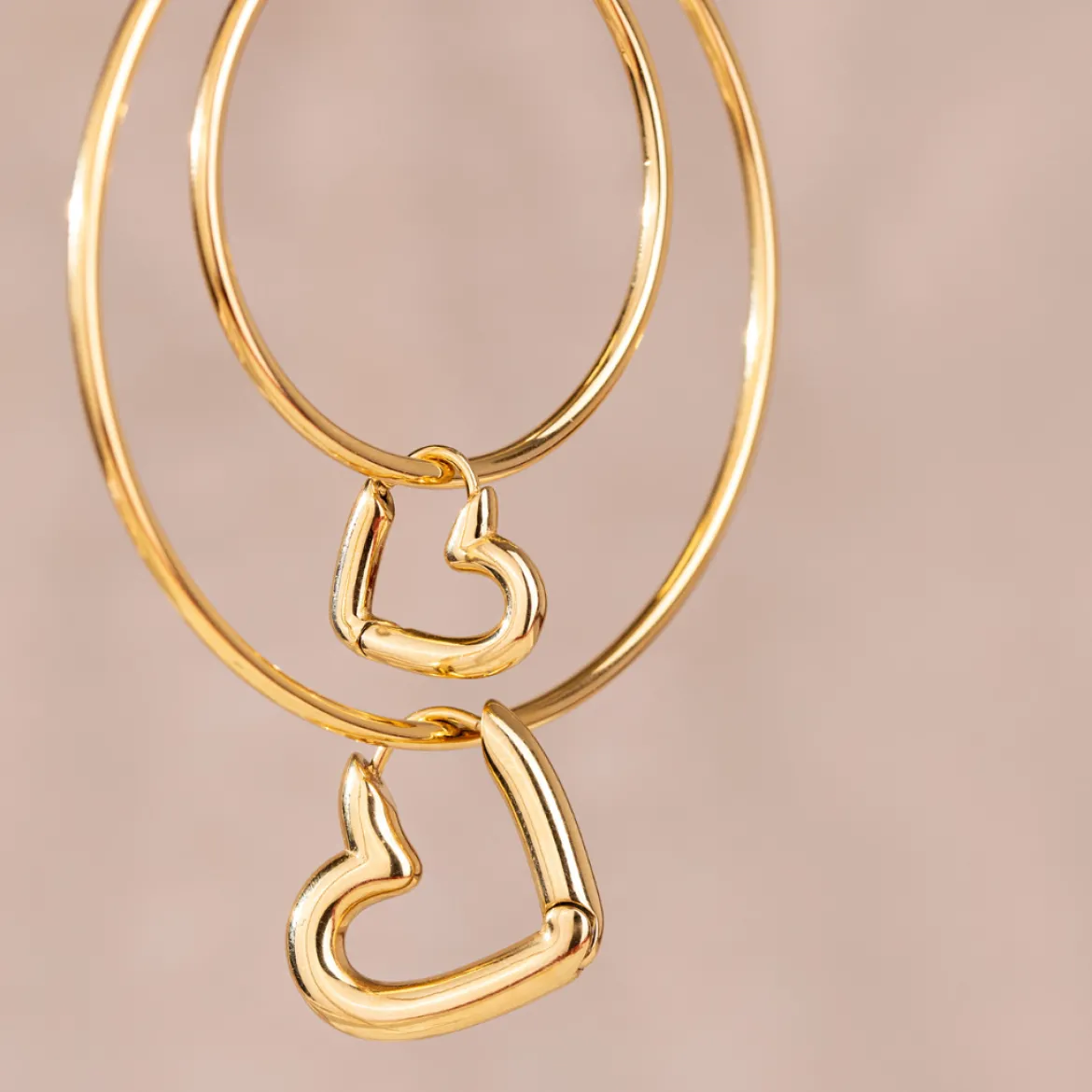 Phat Heart Hoops Large Roségold