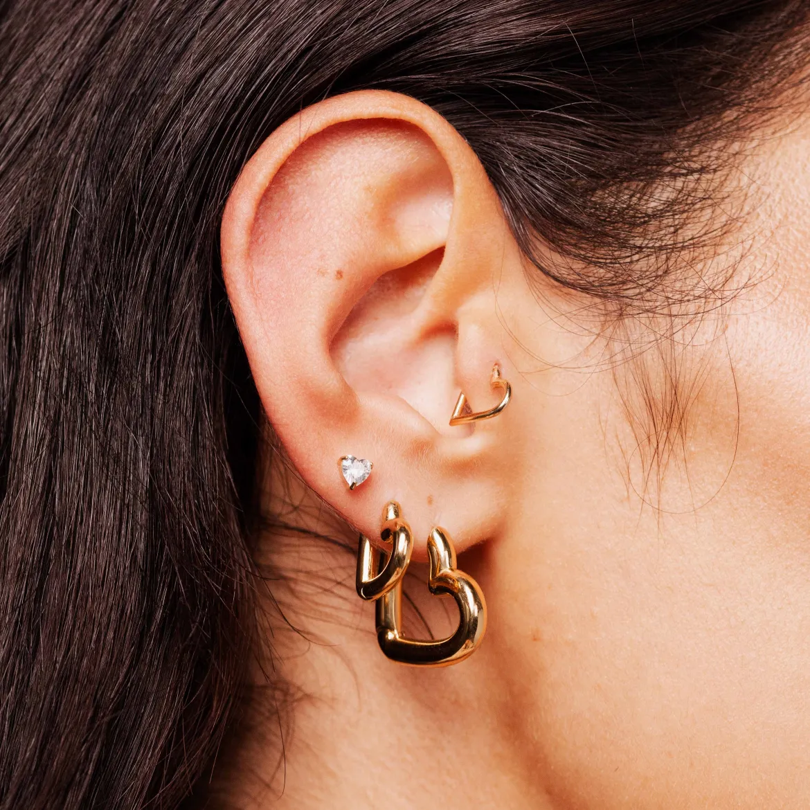 Phat Heart Hoops Large Roségold