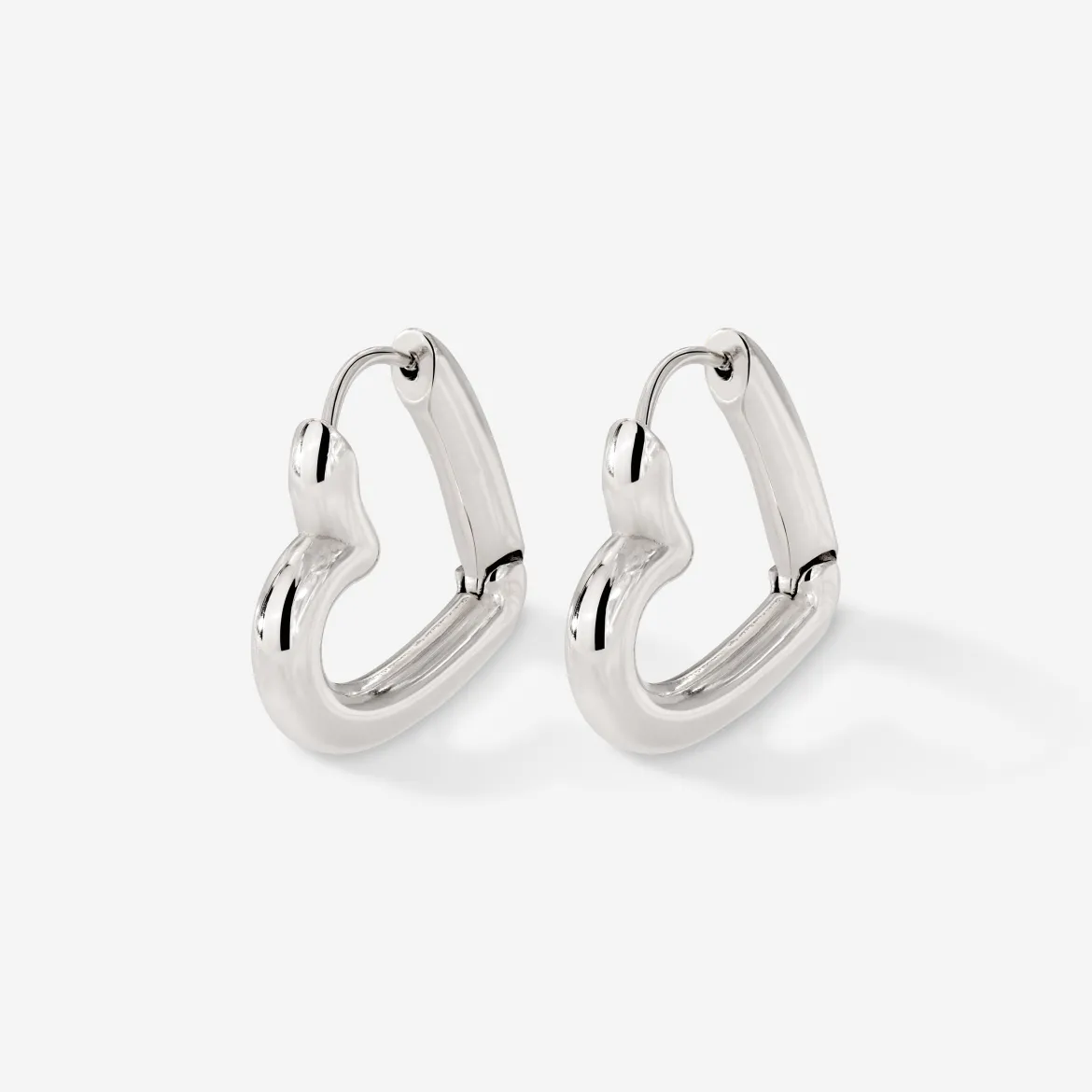 Phat Heart Hoops Large Silber
