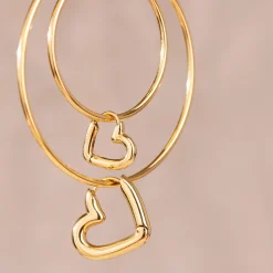Phat Heart Hoops Large Silber