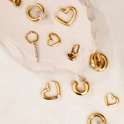 Phat Heart Hoops Large Silber