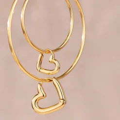Phat Heart Hoops Small Gold