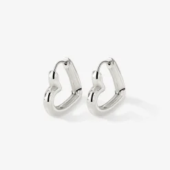 Phat Heart Hoops Small Silber