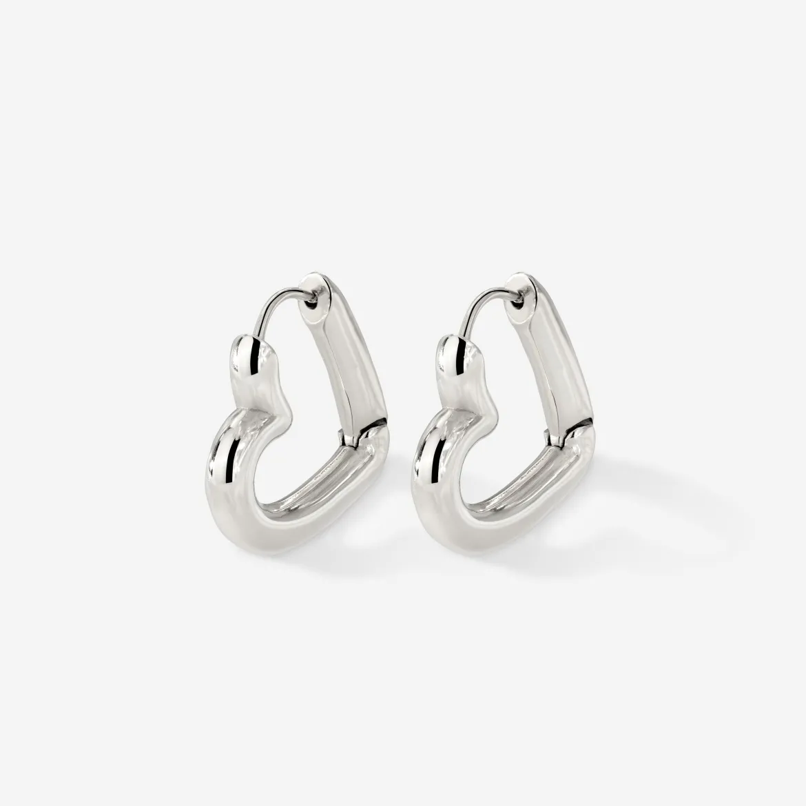Phat Heart Hoops Small Silber