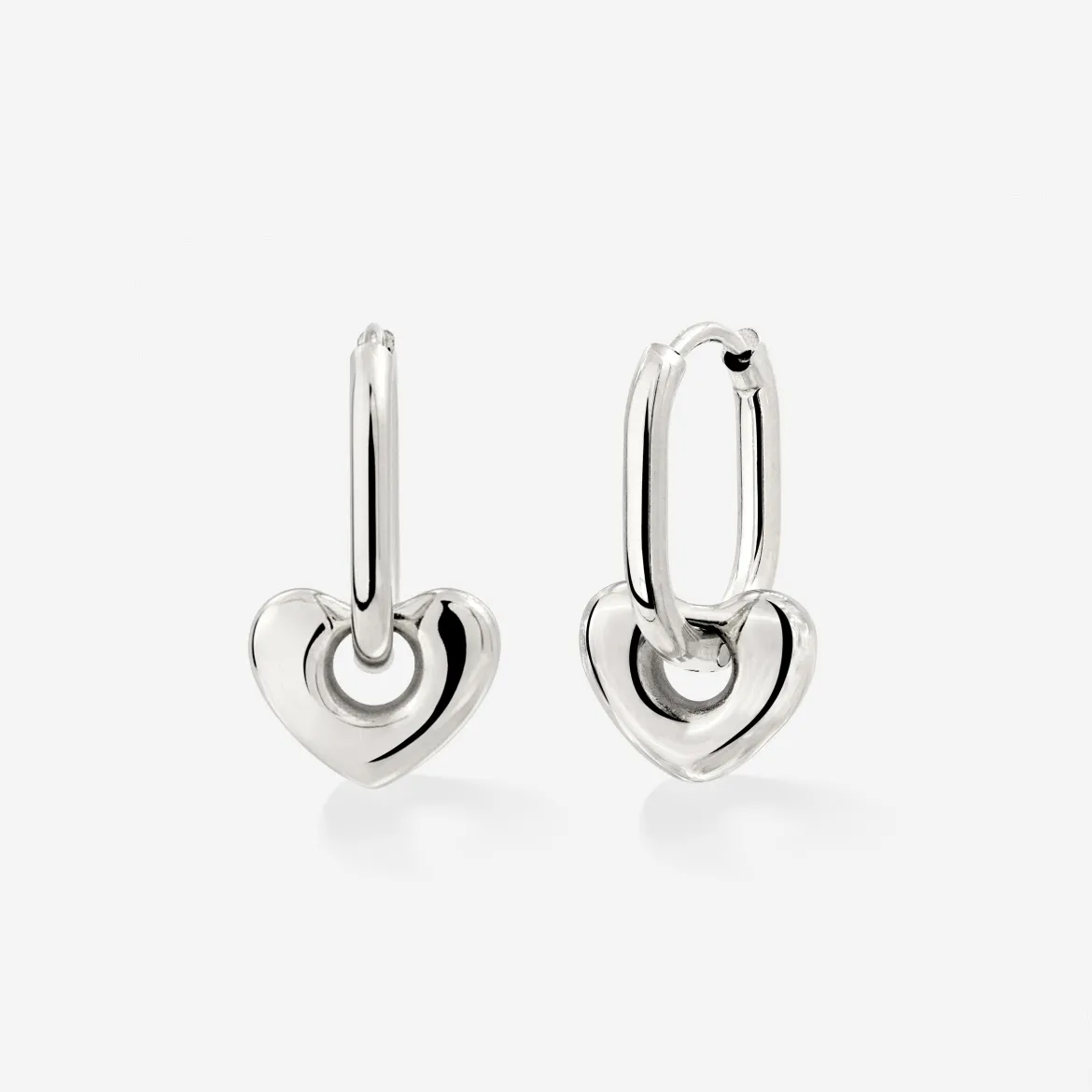 Phat Heart Oval Hoop Set Baby Silber