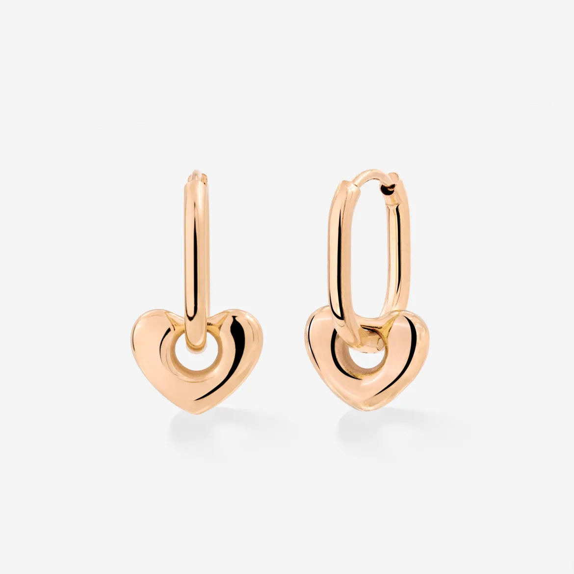 Phat Heart Oval Hoop Set Baby Roségold
