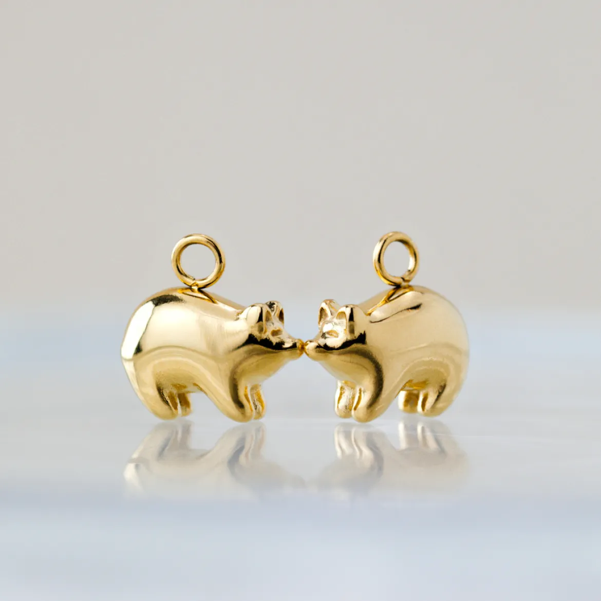 Piggy Hoop Set Small Gold