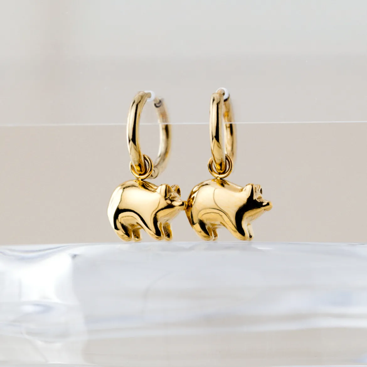 Piggy Hoop Set Small Silber