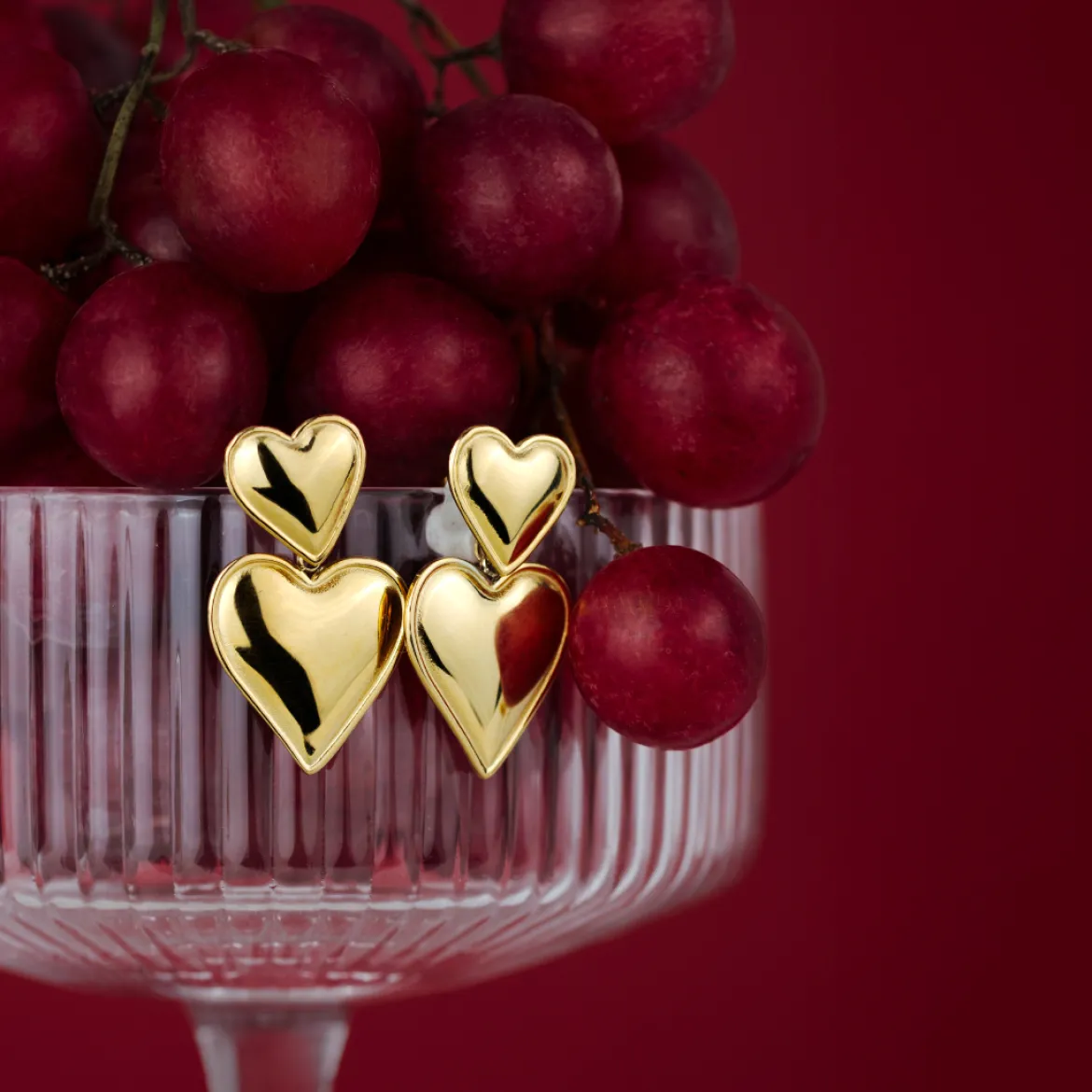Pillow Hearts Earrings Roségold