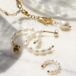 Pippo Pearl Ear Cuff Gold