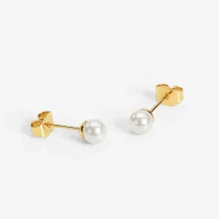 Pretty Pearl Studs Gold