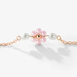 Pretty Pink Daisy Necklace Roségold