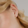 Pretty Pink Daisy Studs Gold
