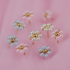 Pretty Pink Daisy Studs Roségold