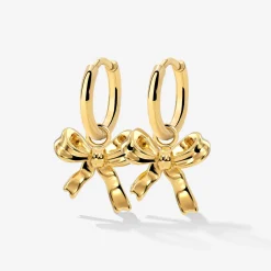 Pretty Ribbon Hoop Set Small Gold