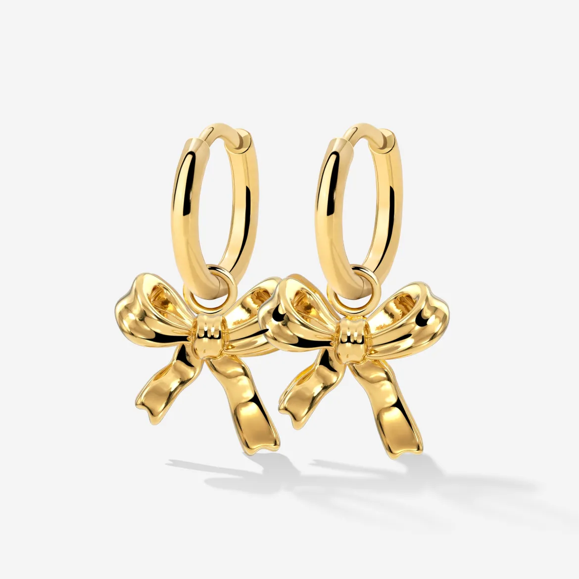 Pretty Ribbon Hoop Set Small Gold